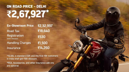 On Road price of Triumph Speed 400 is Out!!!!